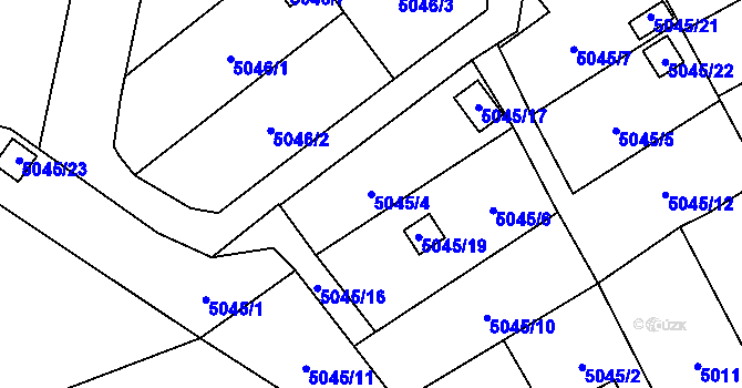 Parcela st. 5045/4 v KÚ Šternberk, Katastrální mapa