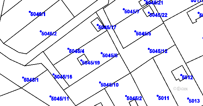 Parcela st. 5045/6 v KÚ Šternberk, Katastrální mapa