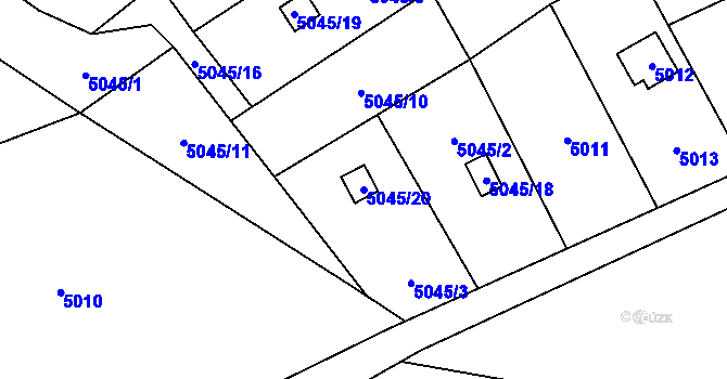 Parcela st. 5045/20 v KÚ Šternberk, Katastrální mapa