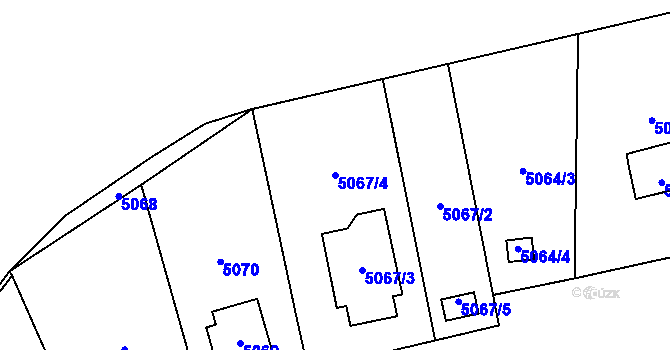 Parcela st. 5067/4 v KÚ Šternberk, Katastrální mapa