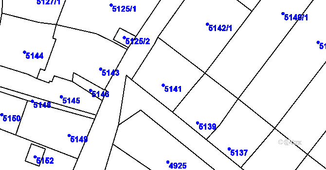Parcela st. 5141 v KÚ Šternberk, Katastrální mapa