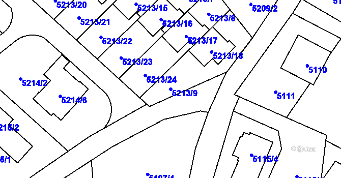 Parcela st. 5213/9 v KÚ Šternberk, Katastrální mapa