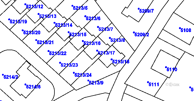 Parcela st. 5213/17 v KÚ Šternberk, Katastrální mapa