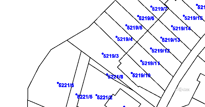 Parcela st. 5219/3 v KÚ Šternberk, Katastrální mapa