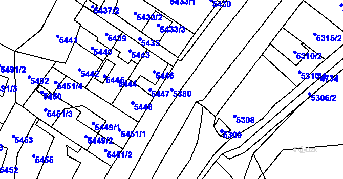 Parcela st. 5380 v KÚ Šternberk, Katastrální mapa