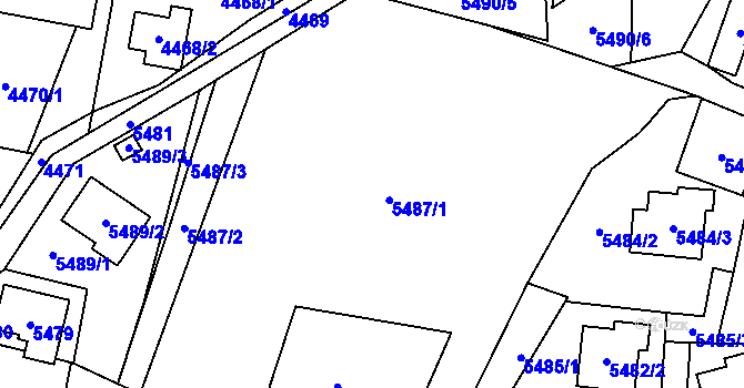 Parcela st. 5487 v KÚ Šternberk, Katastrální mapa