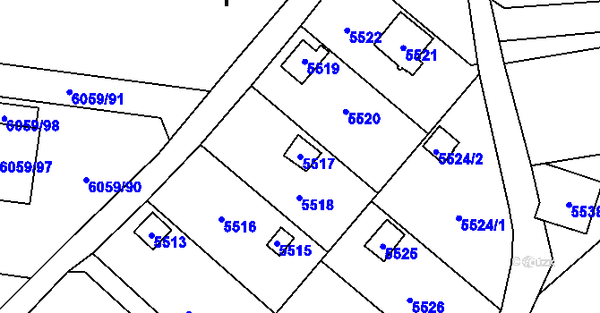 Parcela st. 5517 v KÚ Šternberk, Katastrální mapa