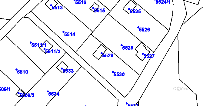 Parcela st. 5529 v KÚ Šternberk, Katastrální mapa