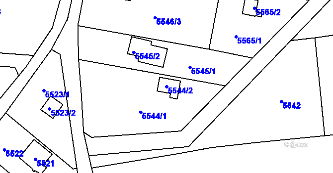Parcela st. 5544/2 v KÚ Šternberk, Katastrální mapa