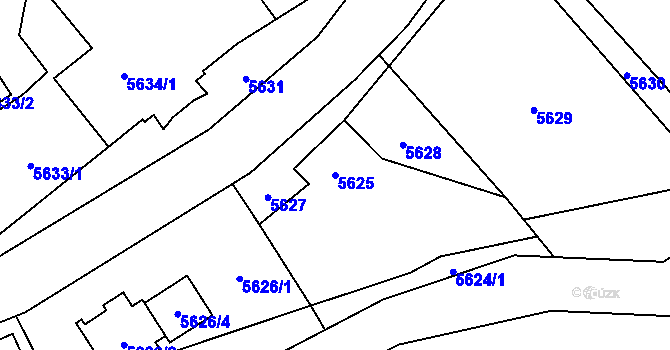 Parcela st. 5625 v KÚ Šternberk, Katastrální mapa