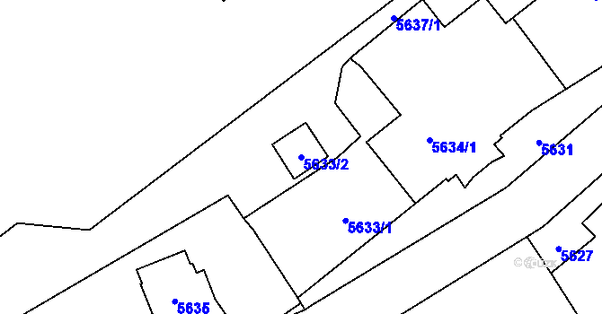 Parcela st. 5633/2 v KÚ Šternberk, Katastrální mapa