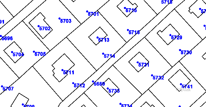 Parcela st. 5714 v KÚ Šternberk, Katastrální mapa