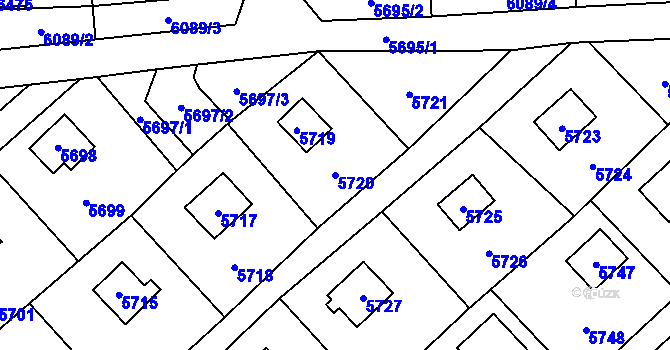 Parcela st. 5720 v KÚ Šternberk, Katastrální mapa