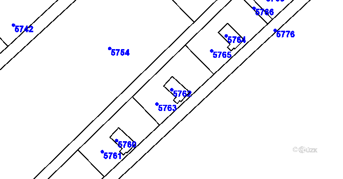 Parcela st. 5762 v KÚ Šternberk, Katastrální mapa