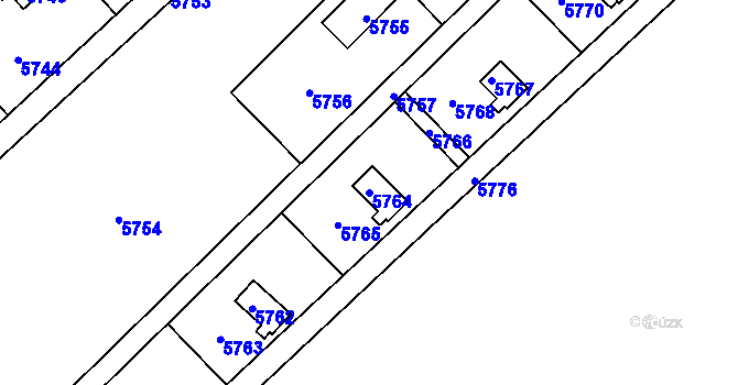 Parcela st. 5764 v KÚ Šternberk, Katastrální mapa