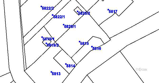 Parcela st. 5815 v KÚ Šternberk, Katastrální mapa