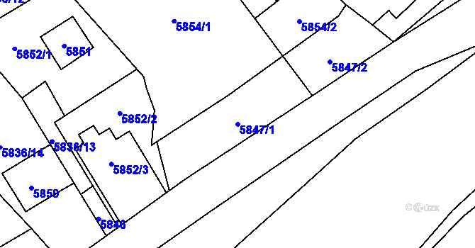 Parcela st. 5847/1 v KÚ Šternberk, Katastrální mapa