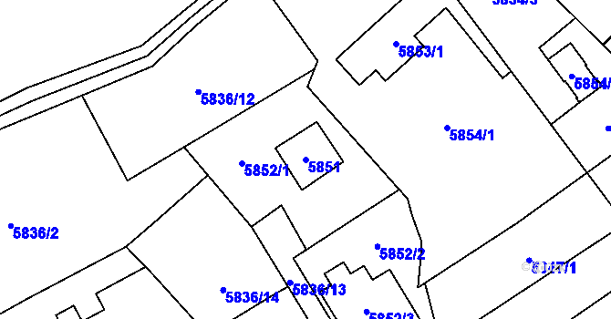 Parcela st. 5851 v KÚ Šternberk, Katastrální mapa