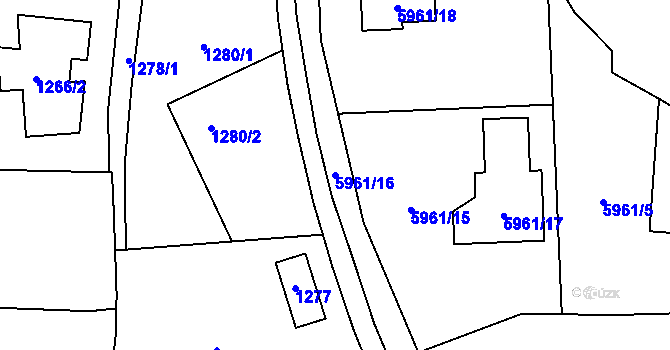 Parcela st. 5961/16 v KÚ Šternberk, Katastrální mapa