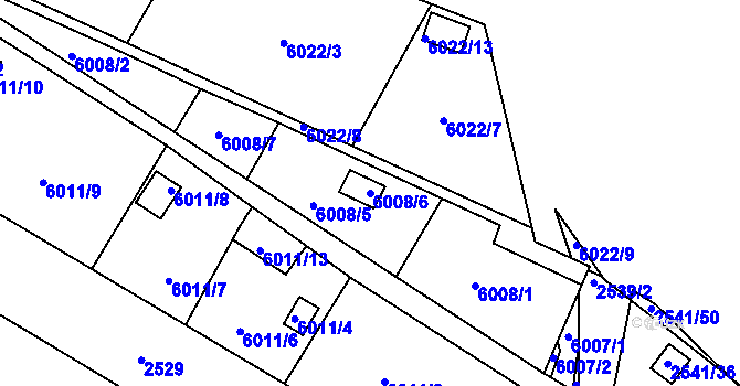 Parcela st. 6008/6 v KÚ Šternberk, Katastrální mapa