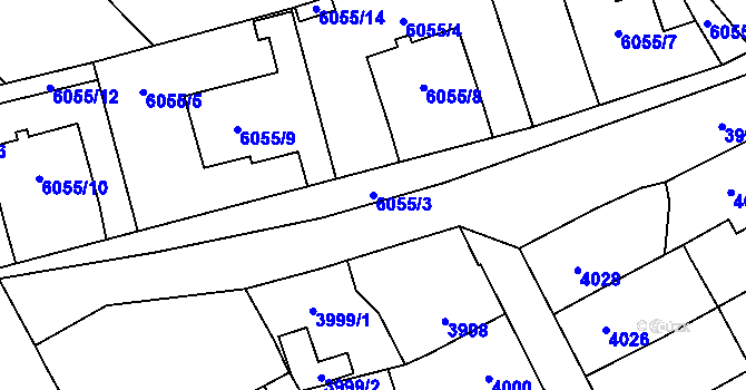 Parcela st. 6055/3 v KÚ Šternberk, Katastrální mapa
