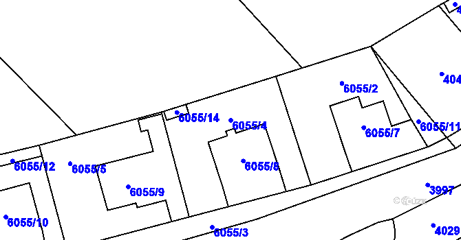 Parcela st. 6055/4 v KÚ Šternberk, Katastrální mapa