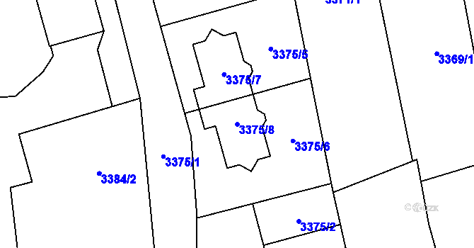 Parcela st. 3375/8 v KÚ Šternberk, Katastrální mapa