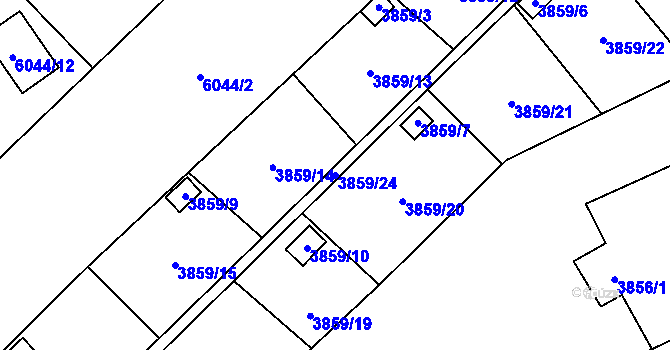 Parcela st. 3859/24 v KÚ Šternberk, Katastrální mapa