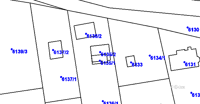 Parcela st. 6135/2 v KÚ Šternberk, Katastrální mapa