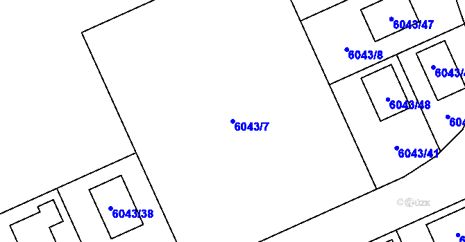 Parcela st. 6043/7 v KÚ Šternberk, Katastrální mapa