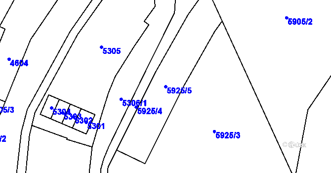 Parcela st. 5925/5 v KÚ Šternberk, Katastrální mapa