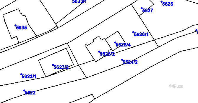 Parcela st. 5626/2 v KÚ Šternberk, Katastrální mapa
