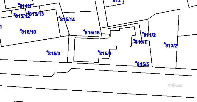 Parcela st. 815/8 v KÚ Šternberk, Katastrální mapa