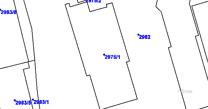 Parcela st. 2975/1 v KÚ Šternberk, Katastrální mapa