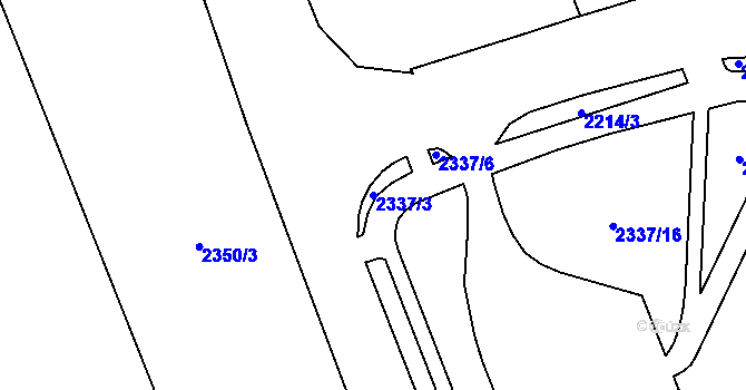 Parcela st. 2337/3 v KÚ Šternberk, Katastrální mapa