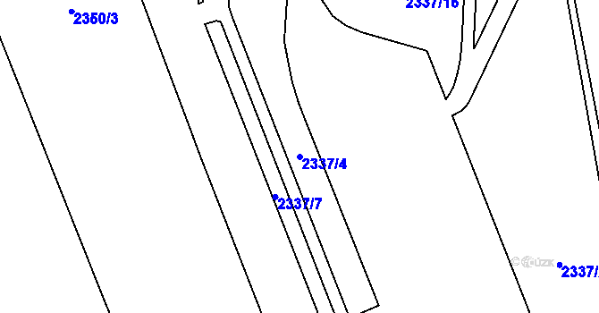 Parcela st. 2337/4 v KÚ Šternberk, Katastrální mapa