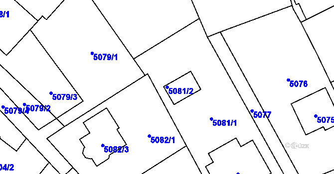 Parcela st. 5081/2 v KÚ Šternberk, Katastrální mapa