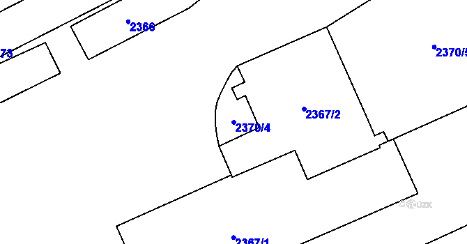 Parcela st. 2370/4 v KÚ Šternberk, Katastrální mapa