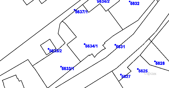 Parcela st. 5634/1 v KÚ Šternberk, Katastrální mapa