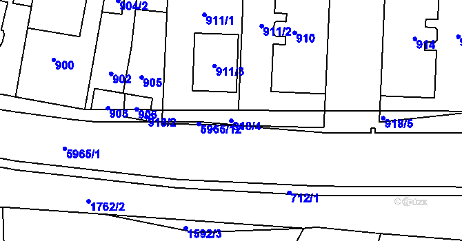 Parcela st. 918/4 v KÚ Šternberk, Katastrální mapa