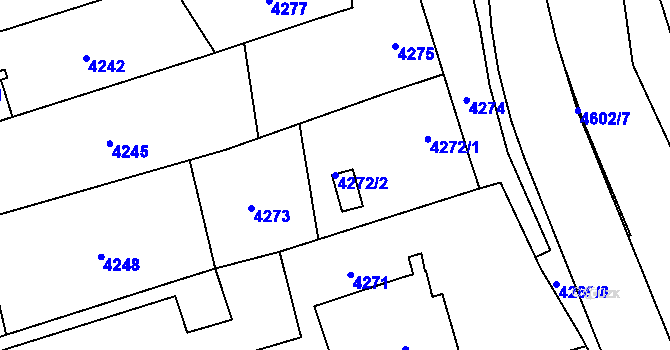 Parcela st. 4272/2 v KÚ Šternberk, Katastrální mapa