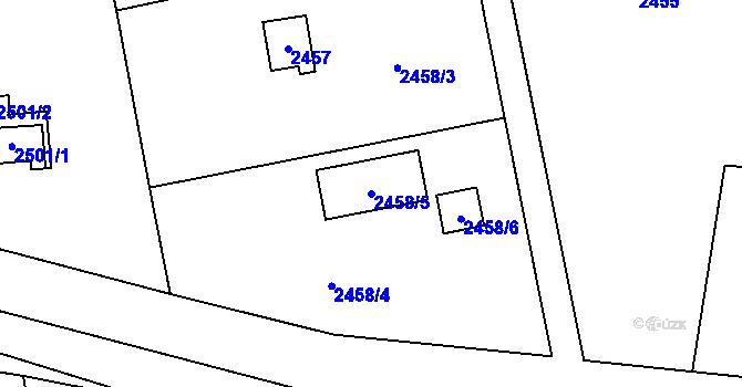 Parcela st. 2458/5 v KÚ Šternberk, Katastrální mapa