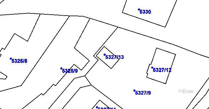 Parcela st. 5327/13 v KÚ Šternberk, Katastrální mapa