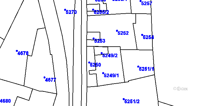 Parcela st. 5249/2 v KÚ Šternberk, Katastrální mapa