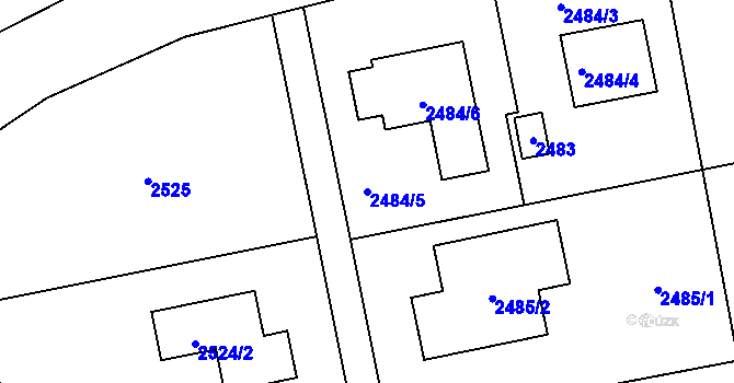 Parcela st. 2484/5 v KÚ Šternberk, Katastrální mapa
