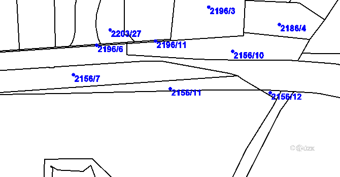 Parcela st. 2156/11 v KÚ Šternberk, Katastrální mapa