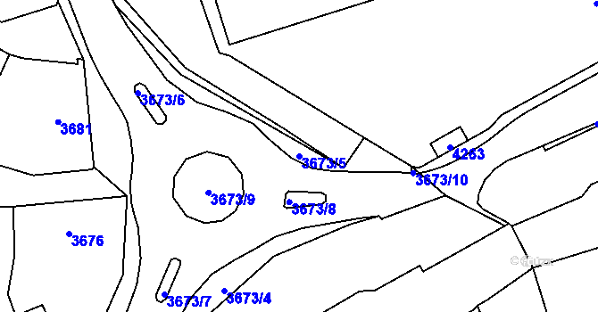 Parcela st. 3673/5 v KÚ Šternberk, Katastrální mapa