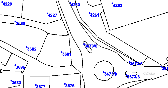 Parcela st. 3673/6 v KÚ Šternberk, Katastrální mapa