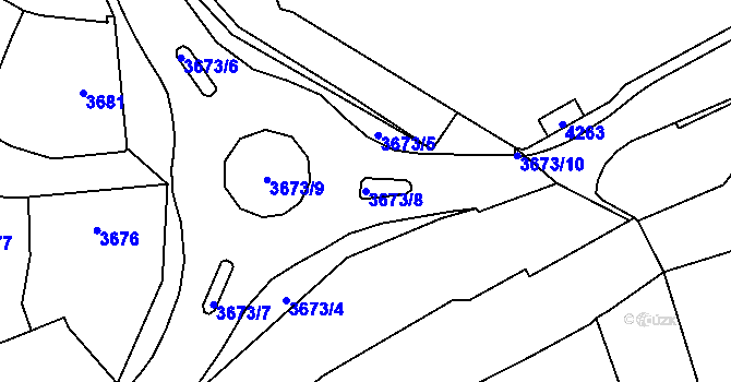 Parcela st. 3673/8 v KÚ Šternberk, Katastrální mapa