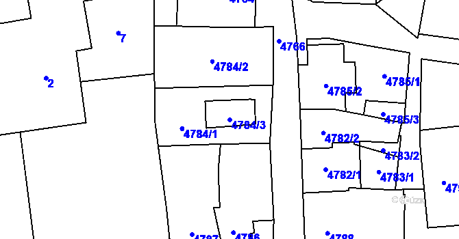 Parcela st. 4784/3 v KÚ Šternberk, Katastrální mapa